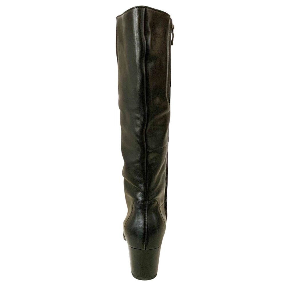 Ara Ohara High Soft Knee-High Comfort Calf Leather Boots Black 9.5 Zip Side - Picture 6 of 13